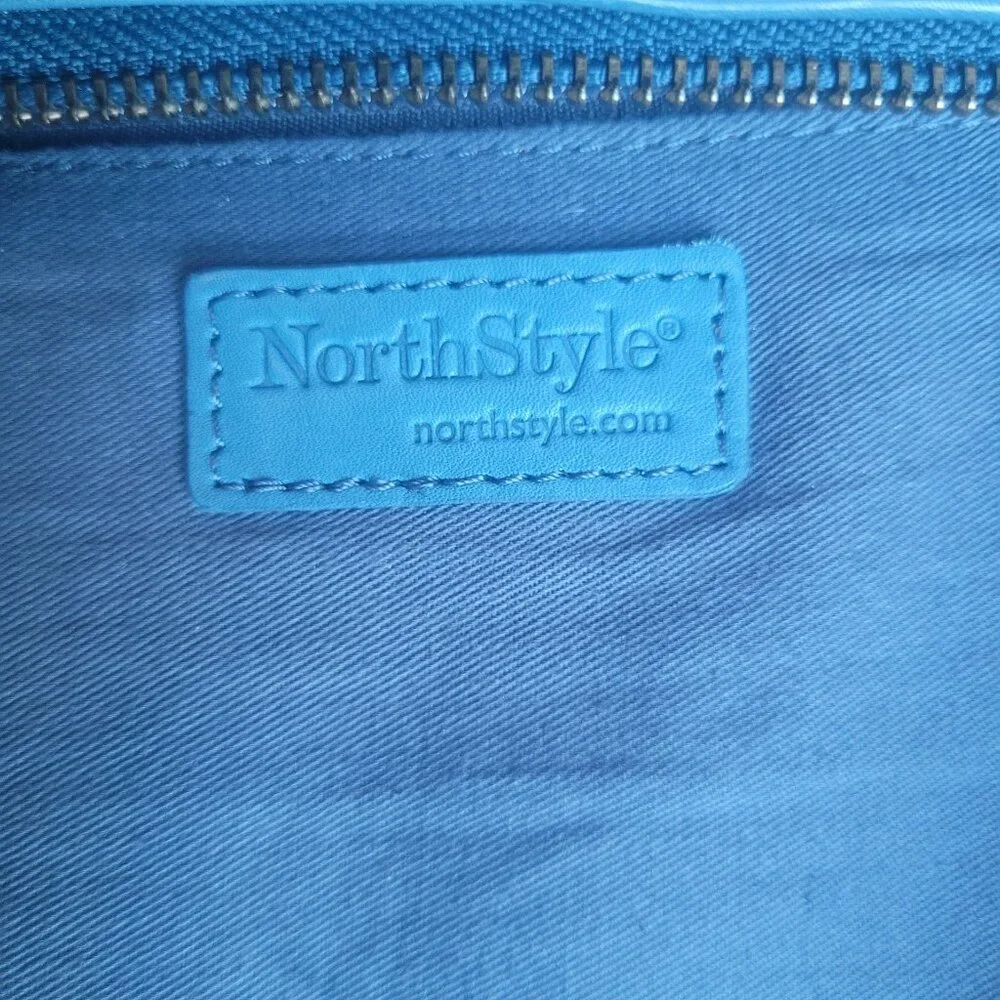Like New NorthStyle Zip Genuine Leather Blue Color Shoulder Bag